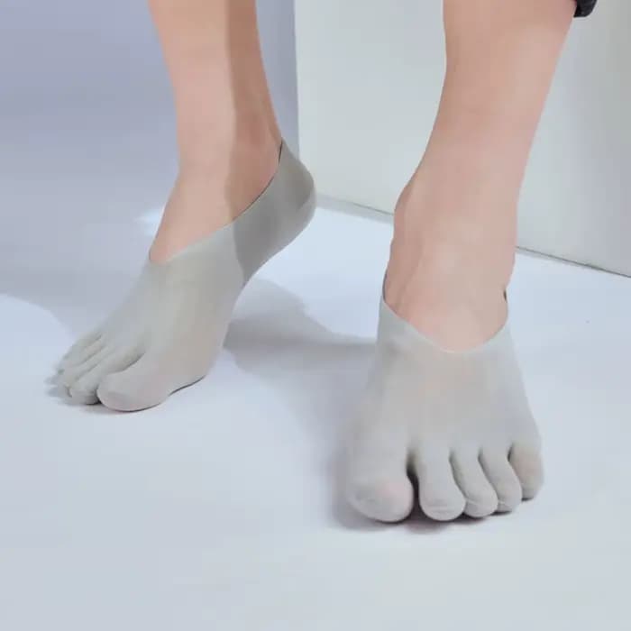Chaussettes décontractées transparentes pour hommes à cinq doigts