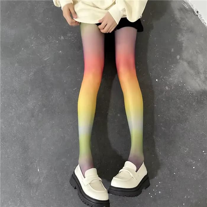 Collants Colorblock pour fête quotidienne, collants à pieds fins élastiques taille haute, bas et bonneterie pour femmes