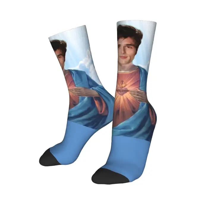 Jacob Elordi Jesus Socks - Chaussettes antidérapantes pour femmes et hommes