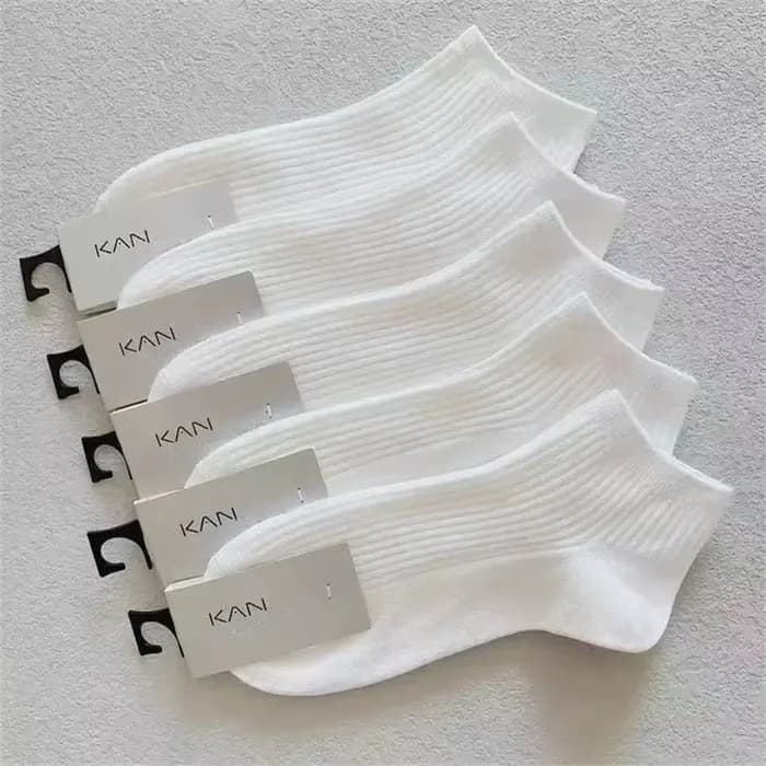 5 paires/pack chaussettes femmes 100% coton Invisible absorbant la sueur filles Tube bas bateau