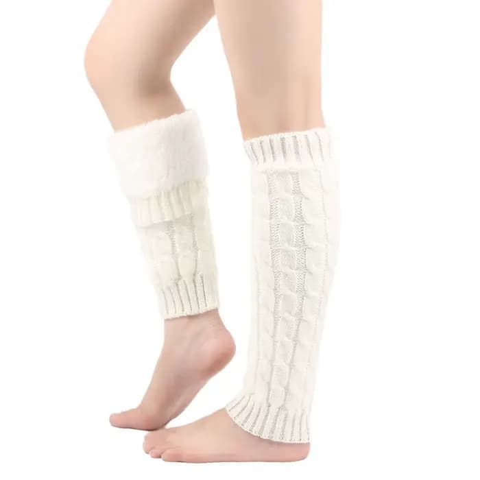 Jambières polaires couvre-bottes pour femmes hiver chaud laine tricoté jambe chaussettes Crochet tas chaussette bottes