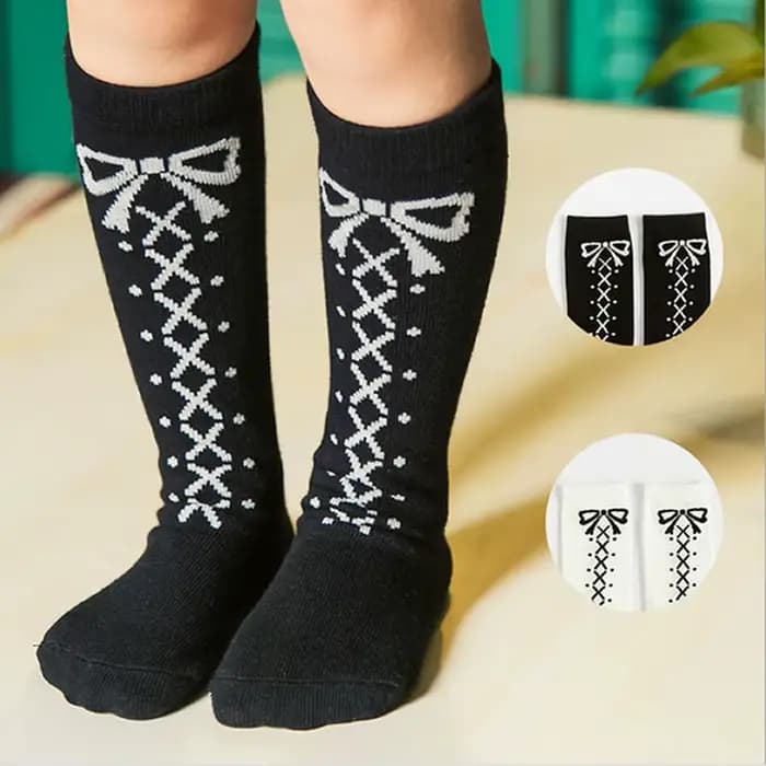 Chaussettes hautes en coton pour bébés filles