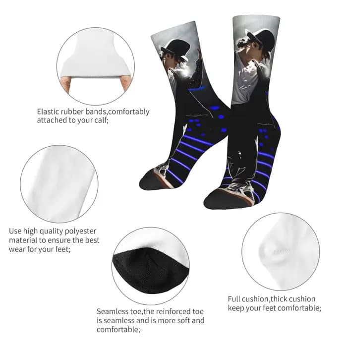 Chaussettes MJ King Of Pop Michael J-jackson
