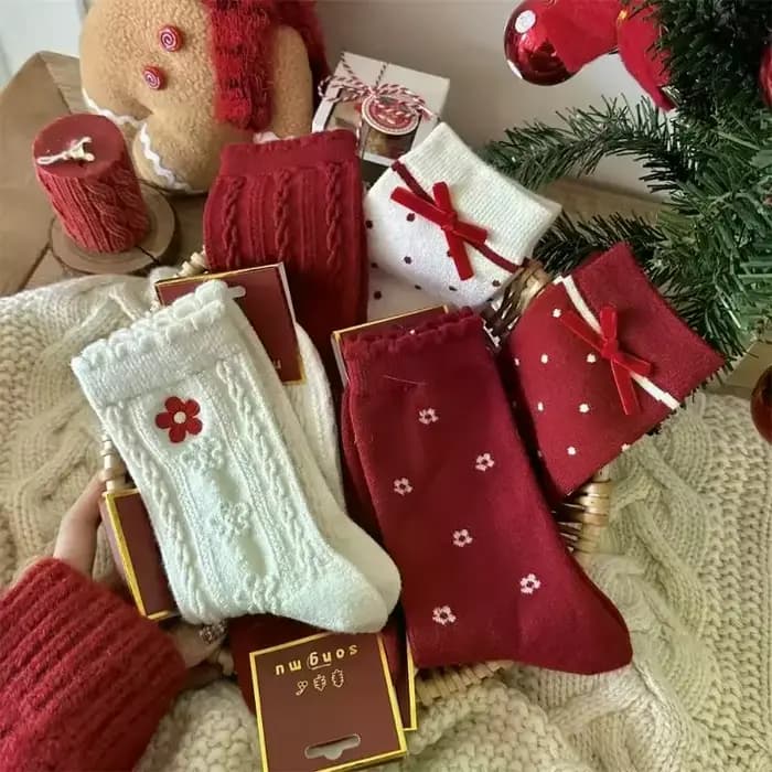 5 paires de chaussettes de noël pour femmes