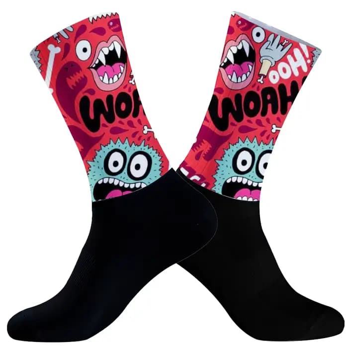 Chaussettes de cyclisme légères à grande maille, chaussettes de vélo unisexes pour adultes, Compression ciblée, antidérapantes, pour randonnée, course à pied