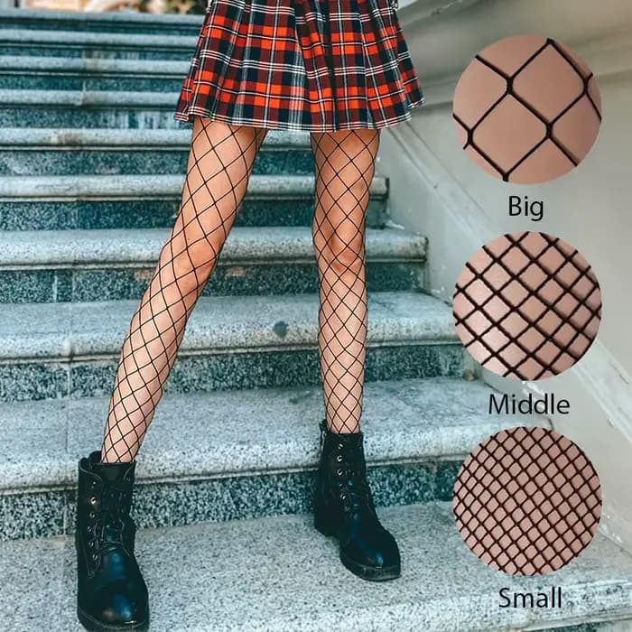 Collants en nylon résille en maille pour femmes, bas de corps longs, jacquard, pied d'étape, couture de mode, lingerie pour dames, bonneterie noire, collants sexy