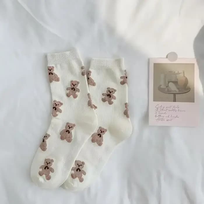 Chaussettes créatives ours brun pour femmes