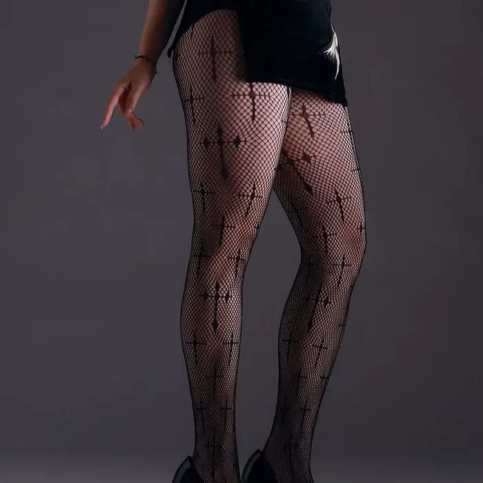 Collants résille grande taille à haute élasticité