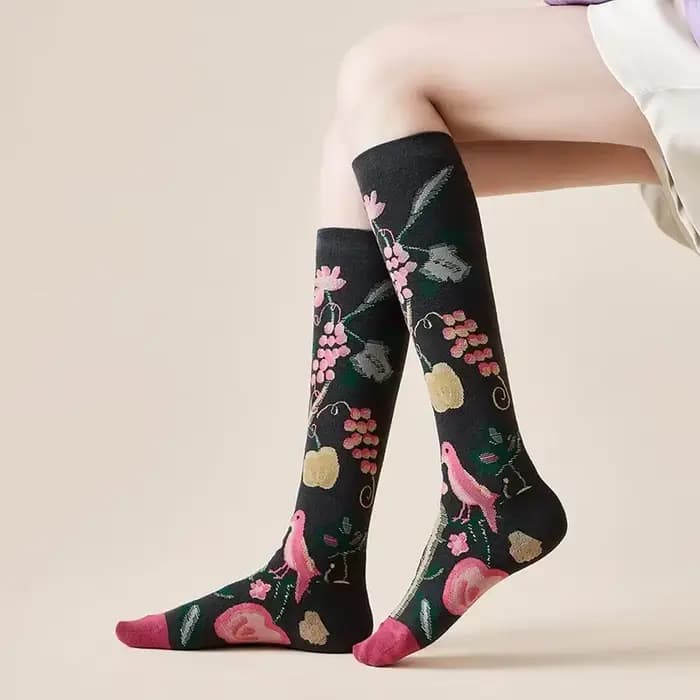 Chaussettes mi-cuisse et genou pour femmes