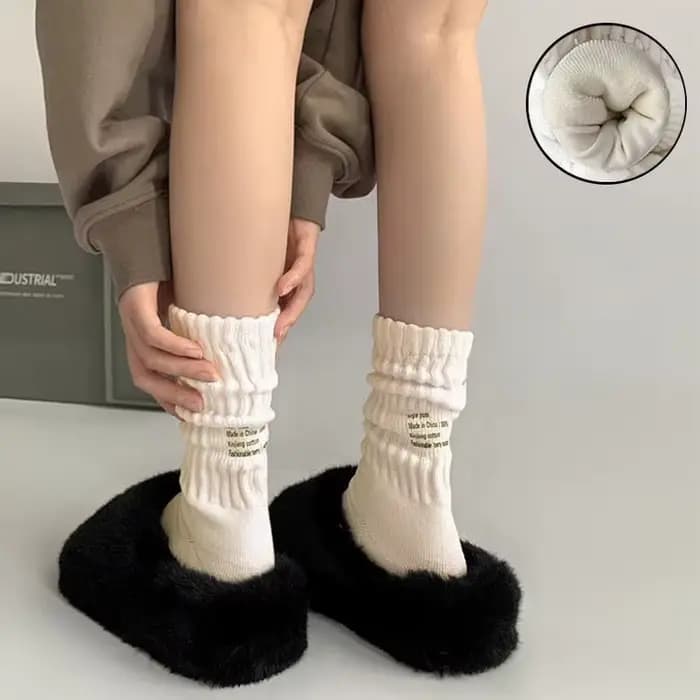 Mode épais aiguille chaussettes pour hommes femmes rétro couleur unie sport longues