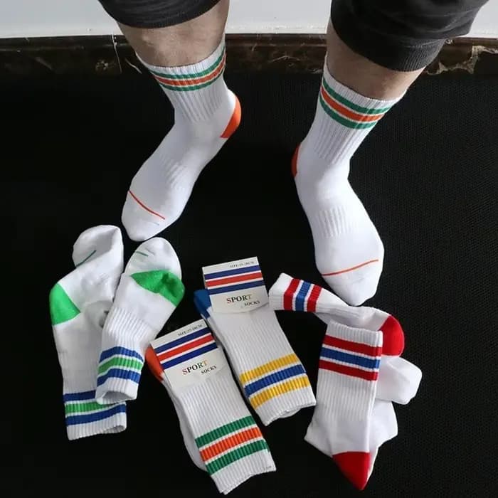 Chaussettes tube en coton absorbant la transpiration pour hommes
