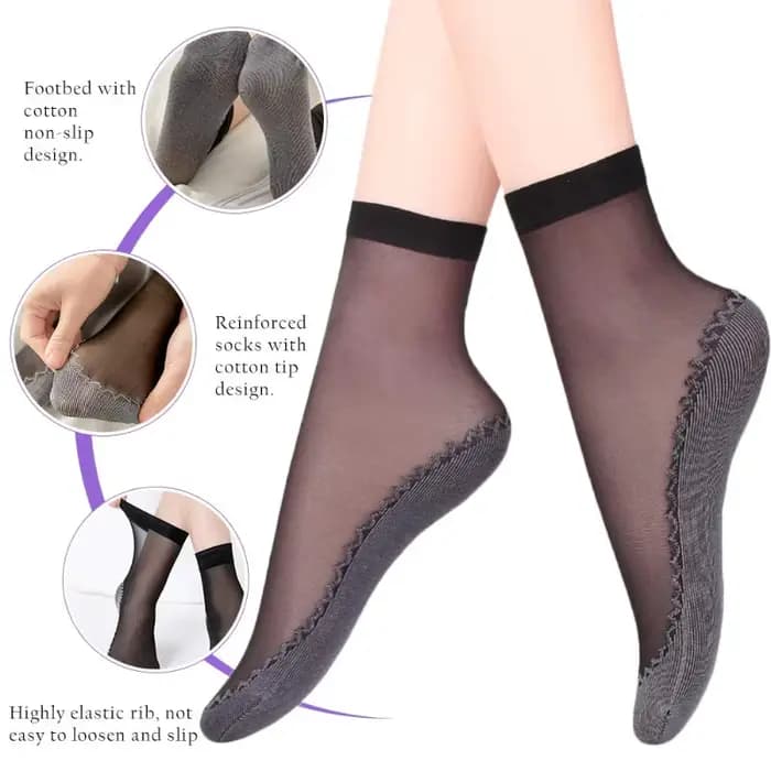 Chaussettes souples en velours pour femme