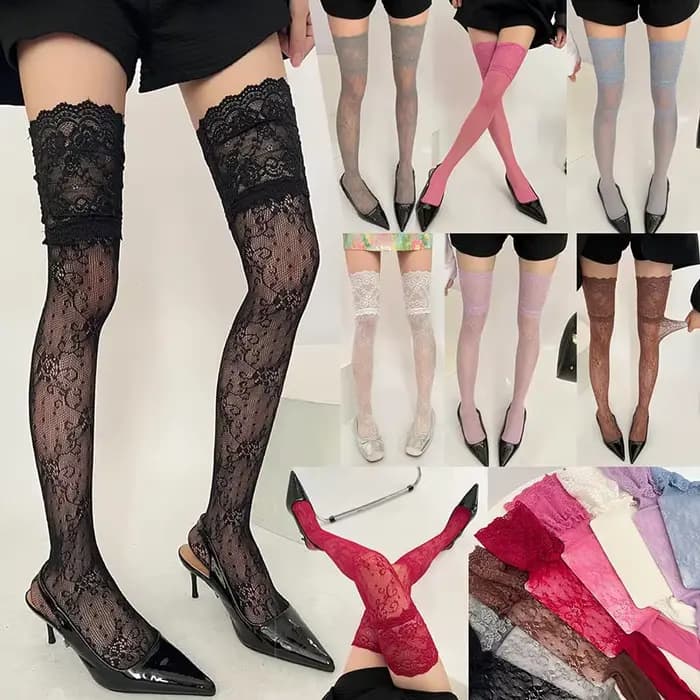 Bas Jacquard Sexy en dentelle pour femmes
