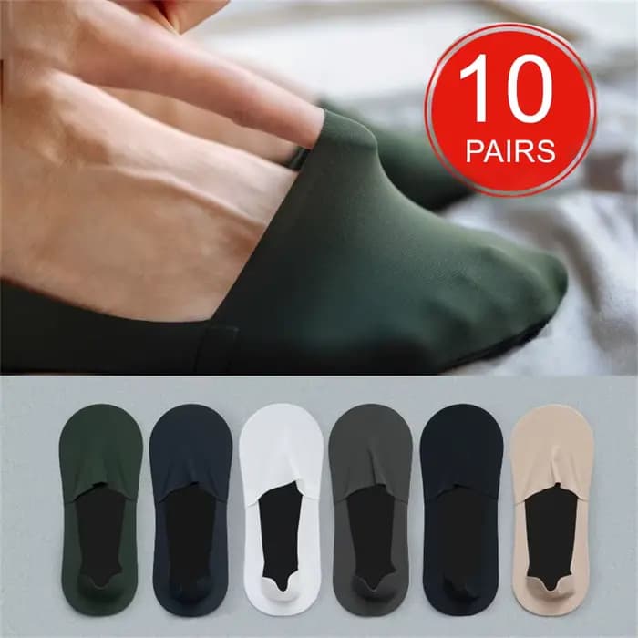 Lot de 10 paires de chaussettes en silicone pour hommes