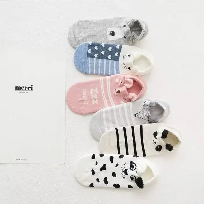 Kawaii Harajuku dessin animé femmes chaussettes coton Invisible chaussette mignon Animal stéréo oreille fille cheville