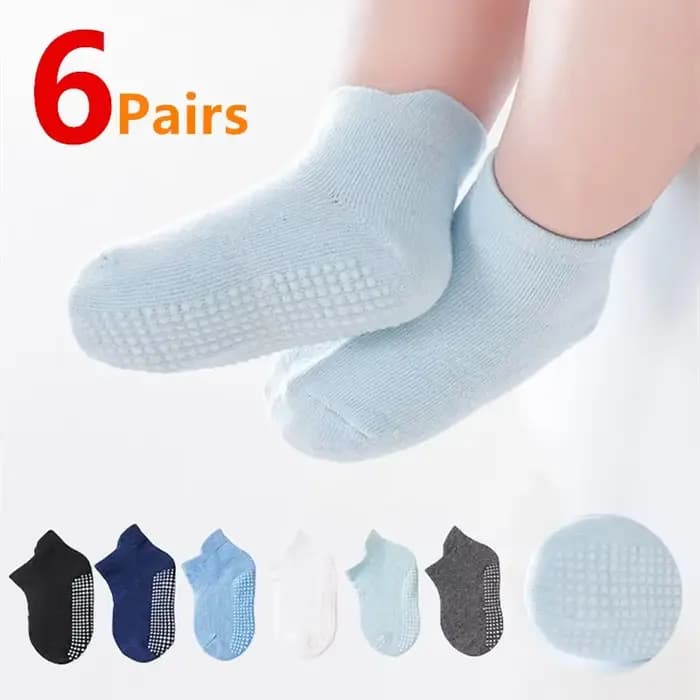 Lot de 6 paires de chaussettes coordonnantes en coton pour bébé garçon et fille