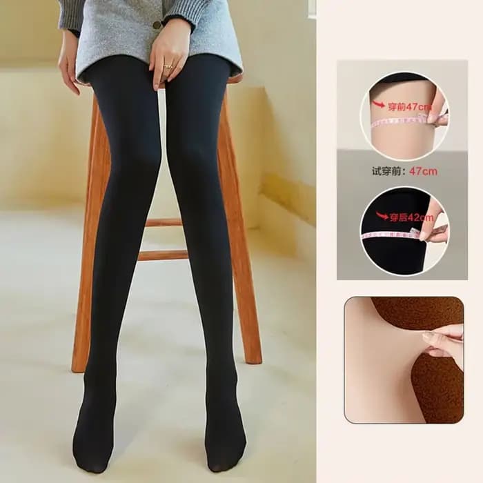 Collants épais doublés de polaire pour femmes