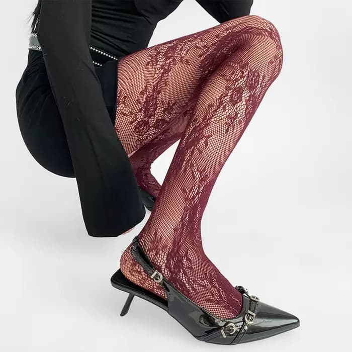 2025 nouveaux collants femmes Sexy dentelle florale cuisse haute bas