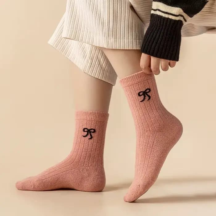 Chaussettes en laine à nœud Hick pour femmes