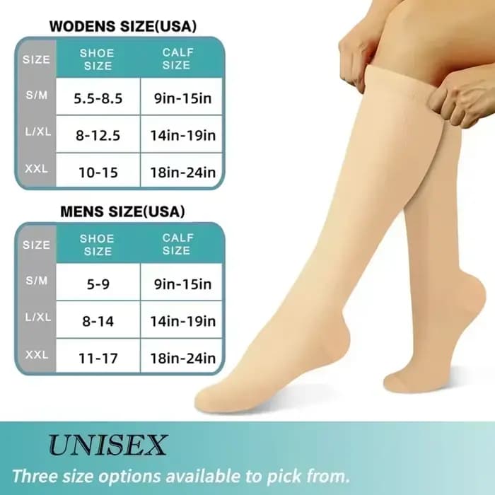 1 paire de chaussettes de Compression pour femmes et hommes