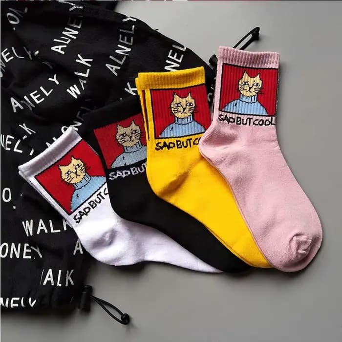 Femmes chaussettes dessin animé chat unisexe