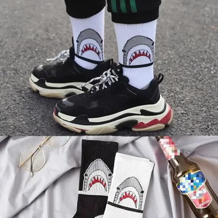 Mode requin Hip Hop chaussettes hommes