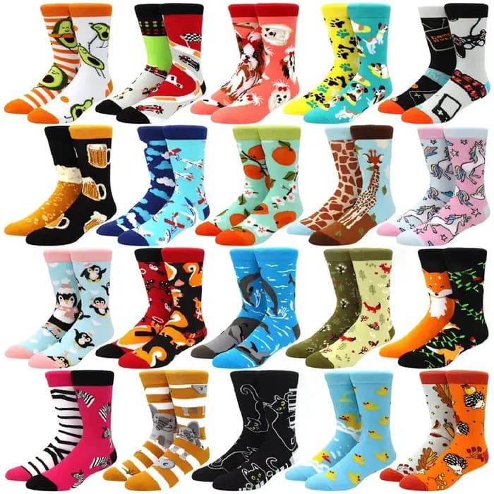 Hommes femmes chaussettes créatives AB asymétrique coton chaussettes mode personnalité tendance dessin animé Couple drôle chaussettes quotidien grande taille Sox