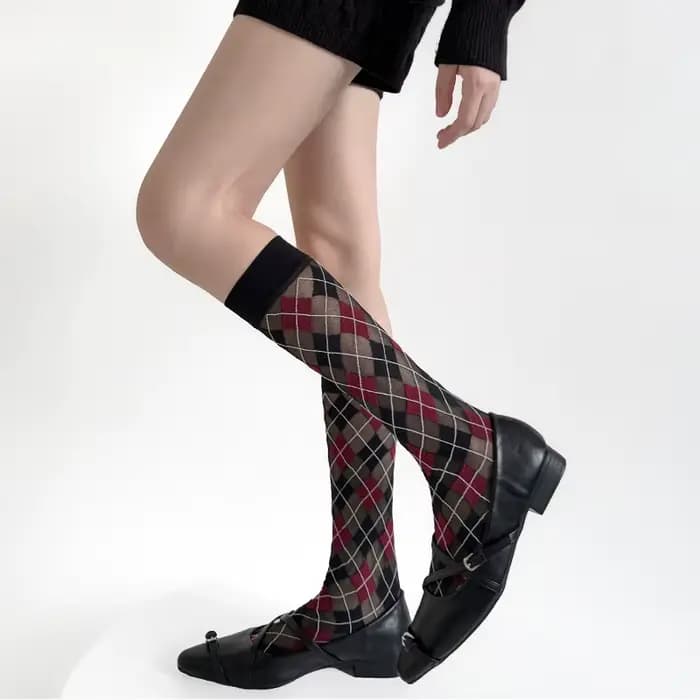 Chaussettes sulfà Carreaux pour Femme