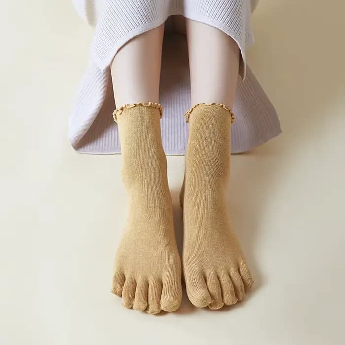 Chaussettes à cinq doigts en coton pour femmes