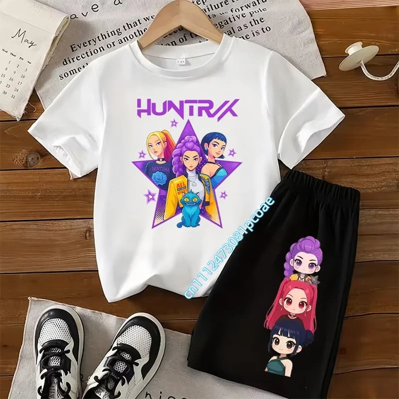 Nouvelle T-shirt de sport pour garçons et haut décontracté pour filles, imprimé dessin animé, T-shir
