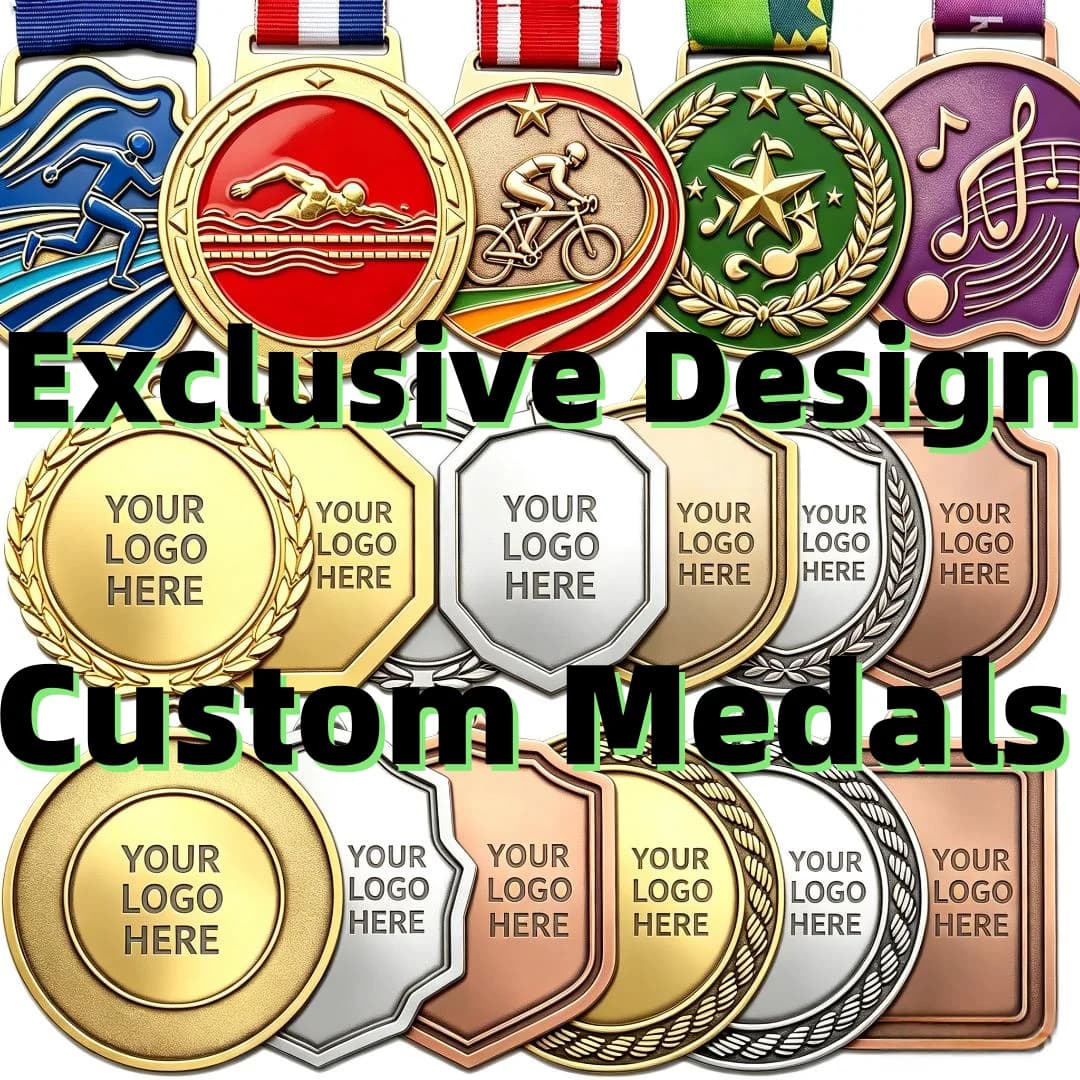 Médailles personnalisées, médailles de course sur mesure, récompenses sportives en métal, logo personnalisable pour la course, la natation, le cyclisme, les tournois de musique, les cérémonies.