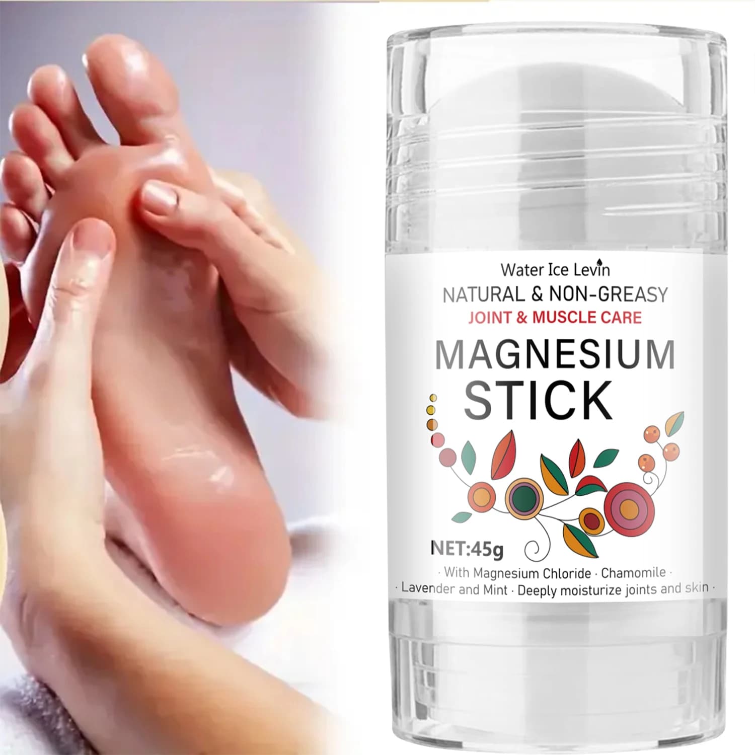 Bâton de magnésium pour les articulations et les muscles – Naturel, non gras avec la camomille et lavande, hydrate en profondeur