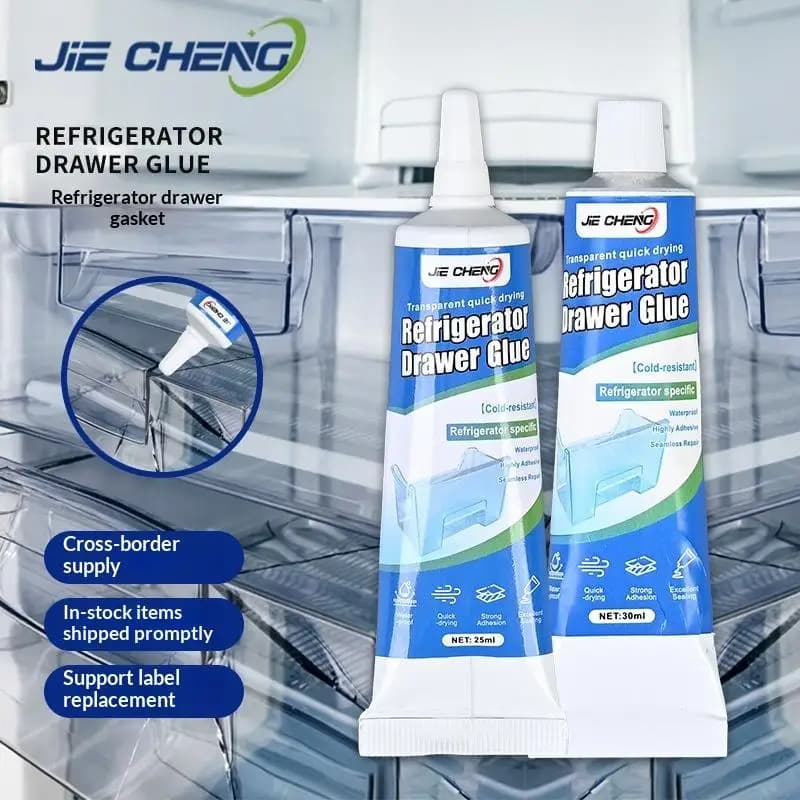 Colle de réparation pour tiroir de réfrigérateur, transparente, résistante au froid, séchage rapide, adhésif puissant pour tiroir en plastique cassé, réparation domestique