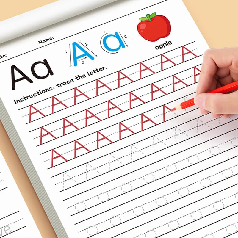 26 lettres de l'alphabet pour la pratique des lettres majuscules et minuscules, livre de coloriage en anglais, stylo de contrôle, formation, livre de pratique d'écriture manuscrite