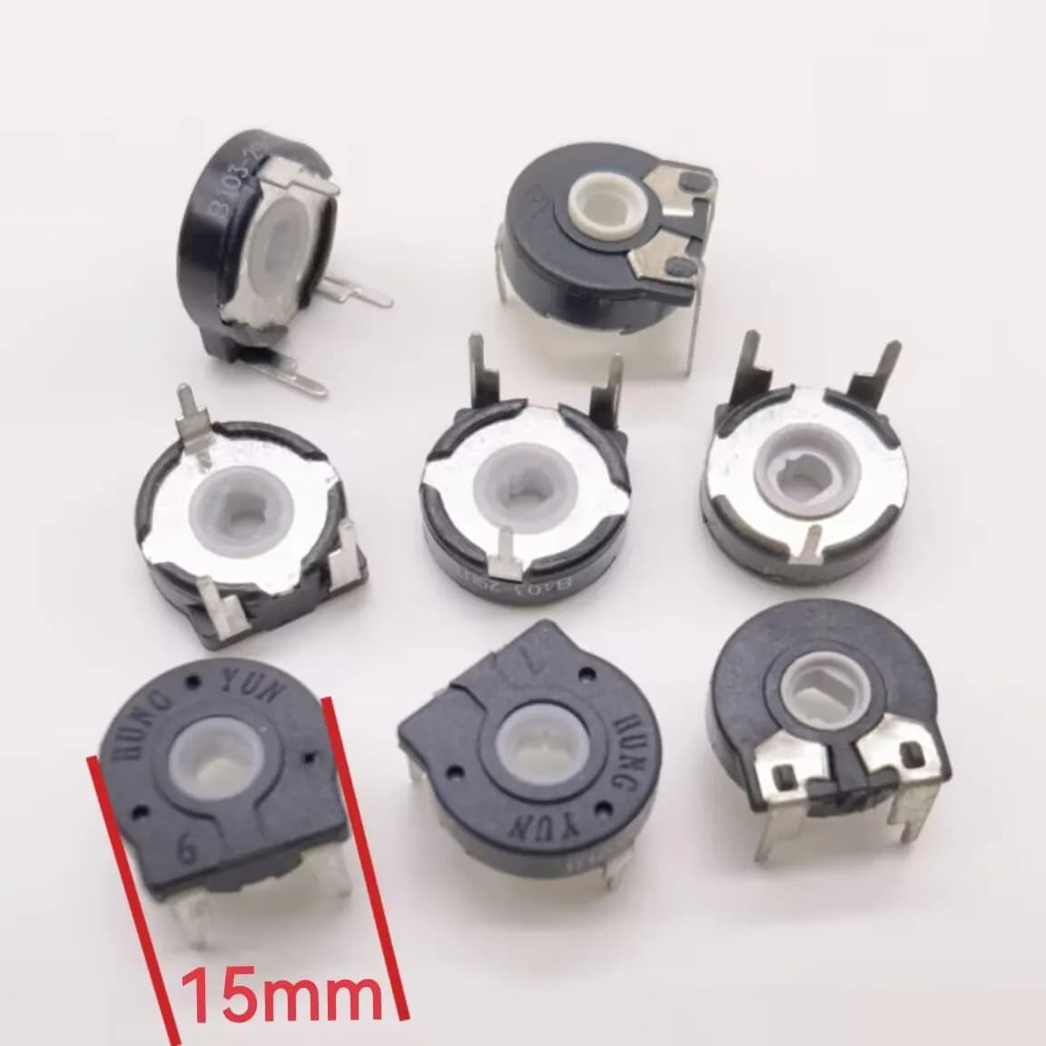 Potentiomètre PT15 500ohm 1K 2K 5K 10K 20K 50K 100K 500K 1M, trou elliptique, interrupteur de résistance réglable horizontale 3 broches, 5 pièces