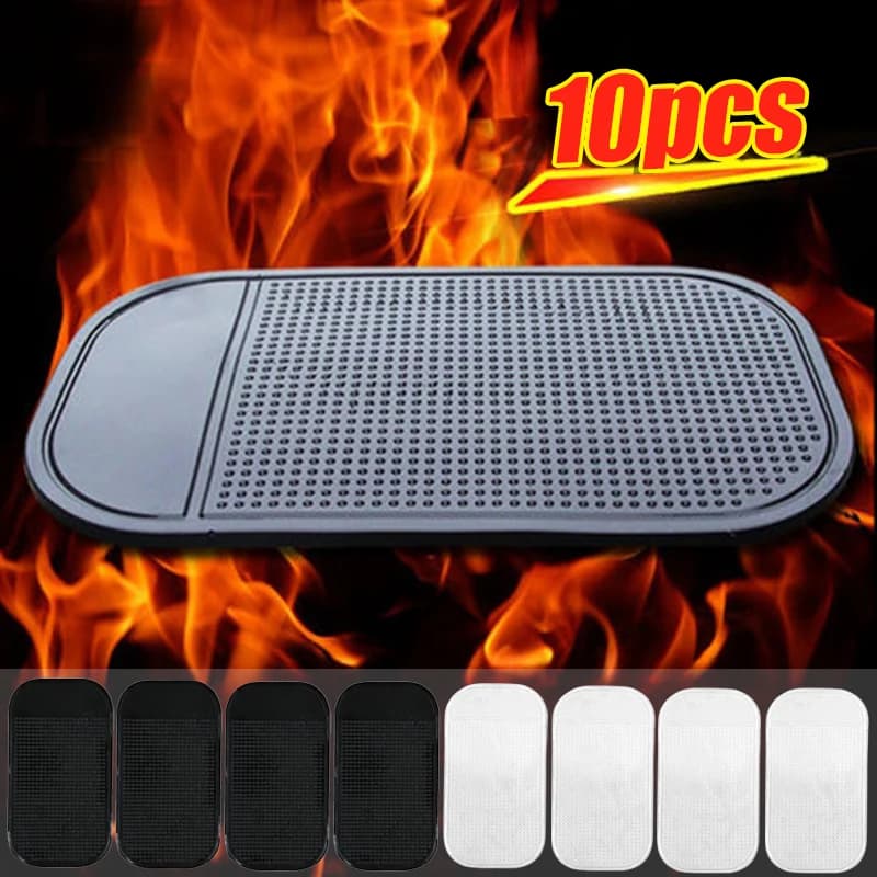 Tapis collant antidérapant en PVC pour tableau de bord de voiture, 1/10 pièces, tapis de rangement antidérapant en Silicone, tapis collant antidérapant pour porte-clés de téléphone