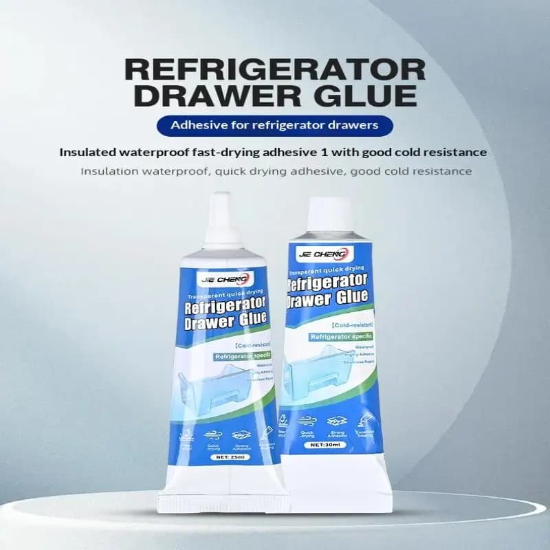 Colle de réparation pour tiroir de réfrigérateur, transparente, résistante au froid, séchage rapide, adhésif puissant pour tiroir en plastique cassé, réparation domestique