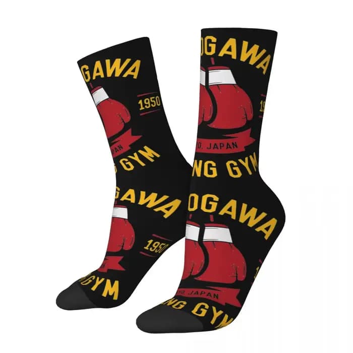 HajRob No Ippo Anime Chaussettes pour hommes et femmes, Chaussettes en polyester, Gants de boxe Kamo