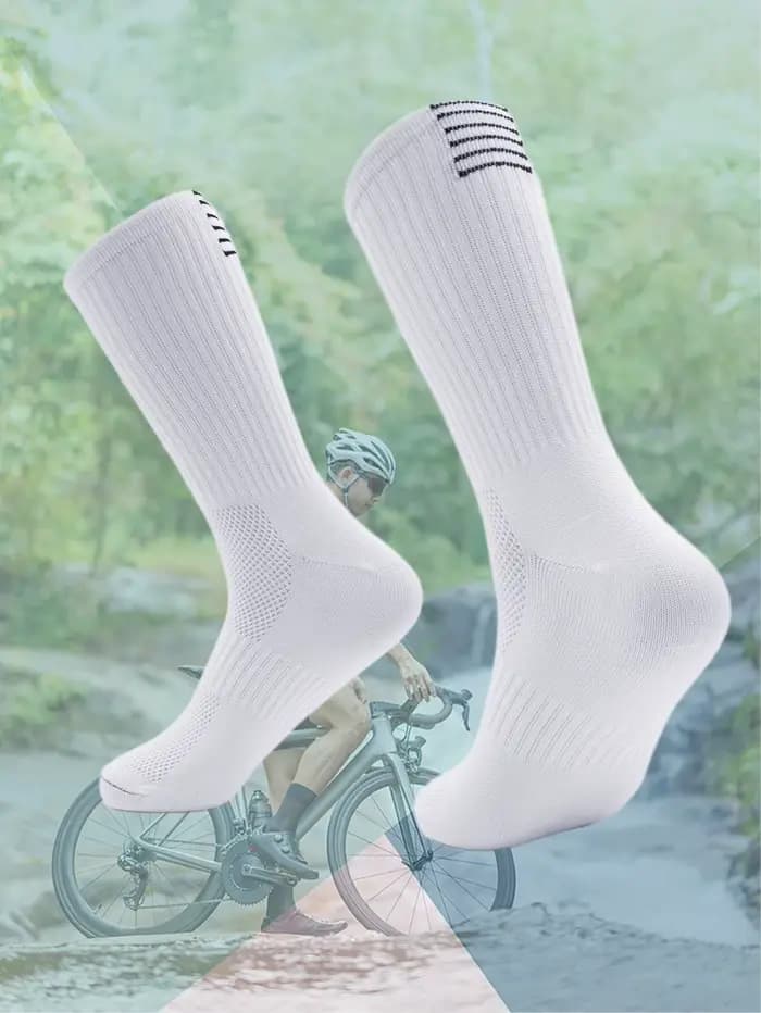 1 paire de chaussettes de cyclisme à Compression, chaussettes de course pour hommes et femmes, rando