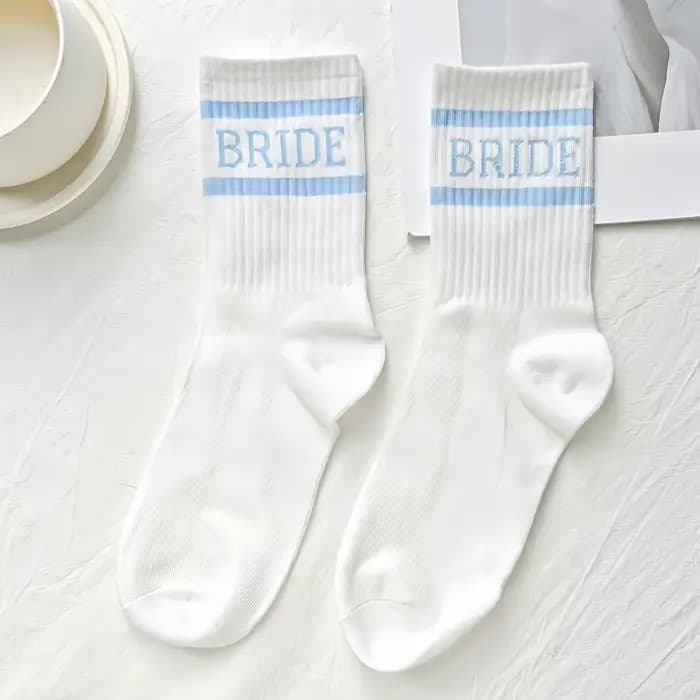 1 paire de chaussettes blanches de mariée, chaussettes décoratives sur le thème du mariage, cadeaux