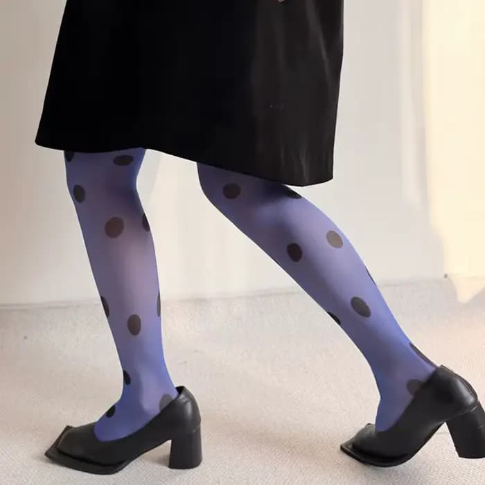 Collants à pois pour femmes 30D ultra fins translucides, bas d'été, accessoire de jupe JK pour soiré