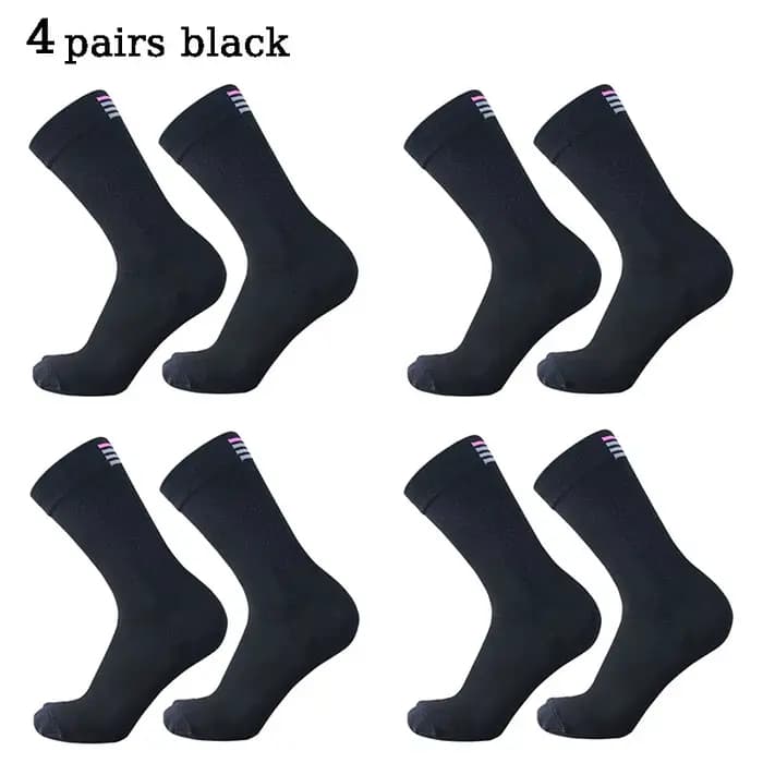 4 paires de chaussettes de cyclisme mi-longues RA pour hommes et femmes, 2 couleurs, adaptées aux sp