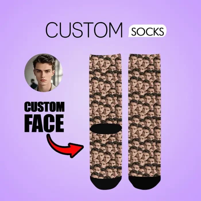Chaussettes personnalisées avec photo, chaussettes amusantes, cadeau original pour hommes, femmes, c