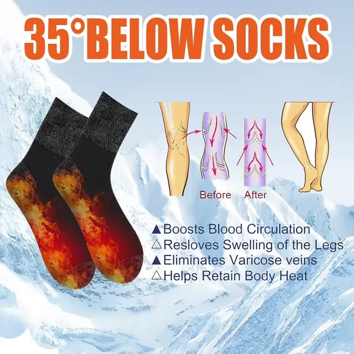 Chaussettes auto-chauffantes d'hiver chaussettes chauffantes thermiques respirantes chaussettes chau