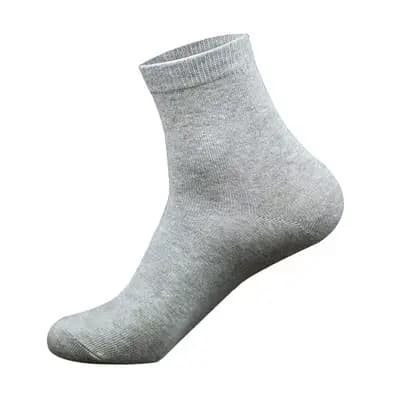 Chaussettes courtes en coton pour hommes, chaussettes d'hiver chaudes, 100 coton, gris, noir, blanc