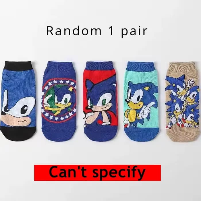 Chaussettes en coton tricoté Sonic, motif dessin animé, 1 paire aléatoire, pour garçons et filles, t
