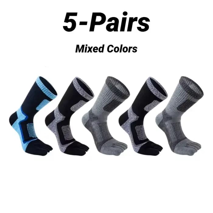 5 paires de chaussettes courtes de sport en coton pour homme, épaisses, à compression, en maille, du