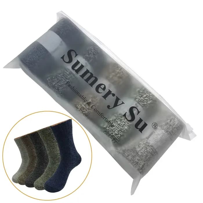 5 paires/lot chaussettes en laine hommes hiver chaud cachemire confortable longue équipage décontrac