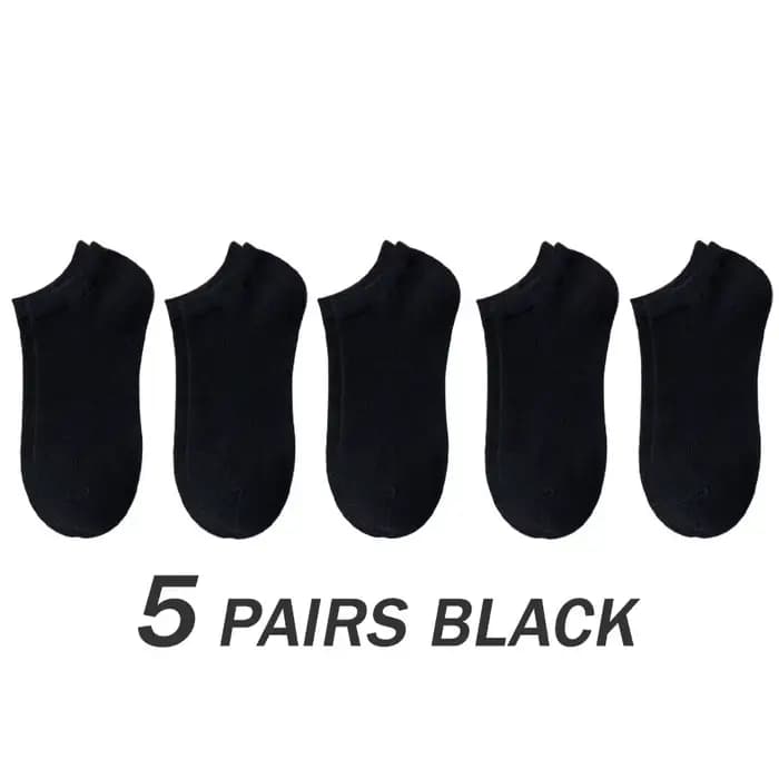 5 paires de chaussettes unisexes décontractées de couleur unie, fines, respirantes, confortables, an