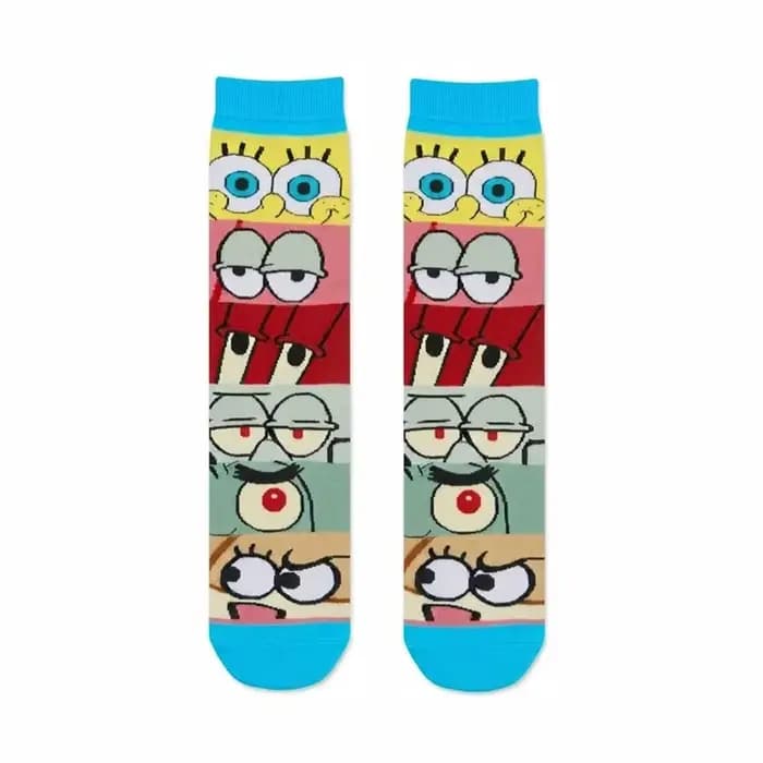 Nouvelles Chaussettes Fantaisie Amusantes en Coton Respirant pour Hommes et Femmes, Motif Éponge Jau